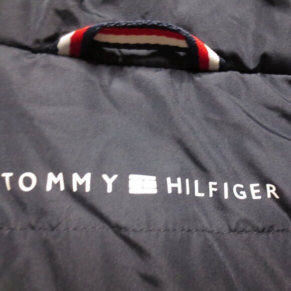 TOMMY HILFIGER mens JACKET navy blue HOODED rain BOMBER SIZE L - Picture 8 of 14